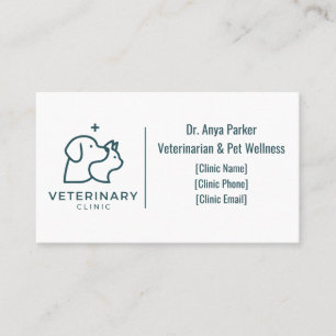Minimalistische Visitenkarte für eine Tierklinik