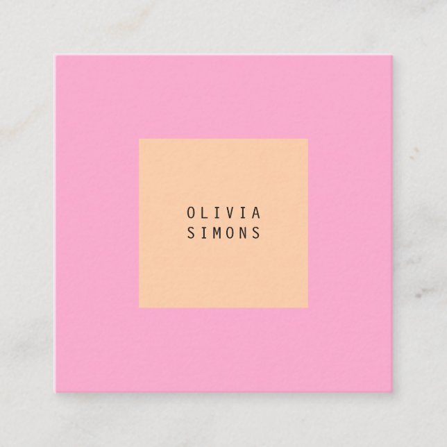 Minimalistische Visitenkarten Quadratische Visitenkarte (Vorderseite)