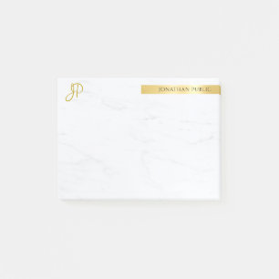 Minimalistische Vorlage Elegantes Gold und Marmor  Post-it Klebezettel