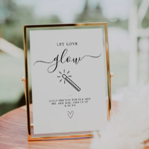 Minimalistische Vorlage für Liebe-Glühen-Hochzeits