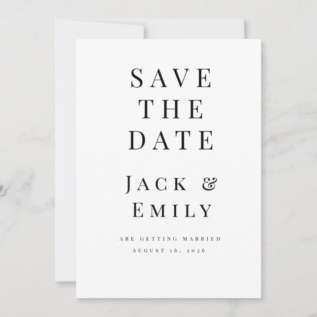Minimalistische Vorlage für "Save the Date" | Eleg (Vorderseite)