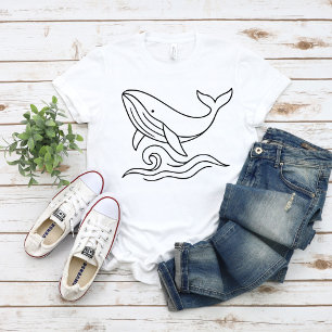 Minimalistische Wal-Linienkunst – Ozeantier  T-Shirt