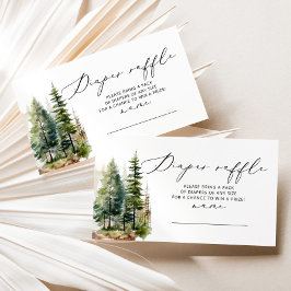 Minimalistische Wald-Windel-Tombola Begleitkarte