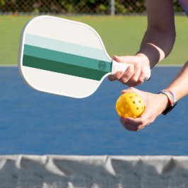 Minimalistische Waldgrüne Streifen Pickleball Schläger