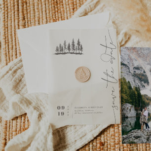 Minimalistische Waldlandschaft   Save The Date