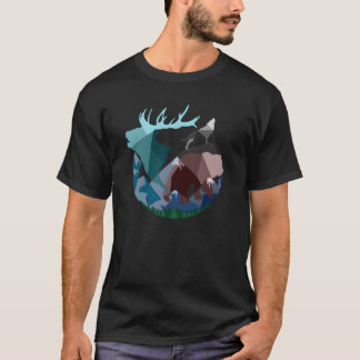 Minimalistische Waldtiere Vintage T-Shirt