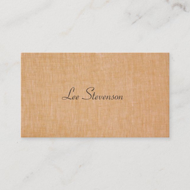 Minimalistische Warme Linen Business Card Visitenkarte (Vorderseite)