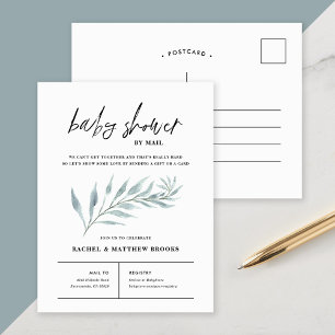 Minimalistische Wasserfarbe Botanische Babyparty Feiertagspostkarte