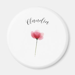 Minimalistische Wasserfarbe Botanische Florale Tre Magnet