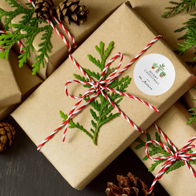 Minimalistische Wasserfarbe Botanische Vegetation Runder Aufkleber (Von Creator hochgeladen)