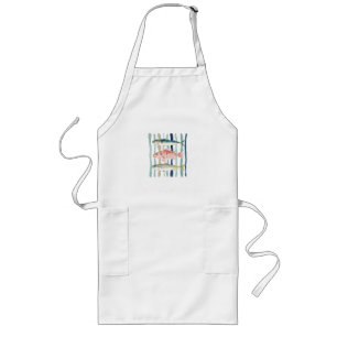 Minimalistische Wasserfarbe Drei Fisch Küstenstrei Lange Schürze