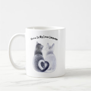 Minimalistische Wasserfarbe Katzen Herz Schwanz Be Kaffeetasse