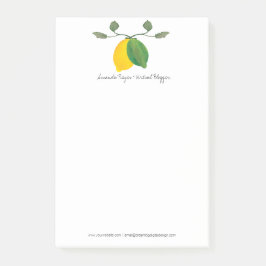 Minimalistische Wasserfarbe Limon und Lemon Limonc Post-it Klebezettel