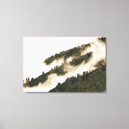 Minimalistische Wasserfarbe Misty Berg Landschaft Leinwanddruck