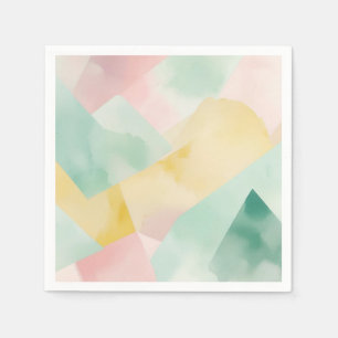 Minimalistische Wasserfarbe Pastell mit geometrisc Serviette