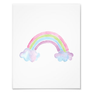 Minimalistische Wasserfarbe Regenbogen Kinder Kind Fotodruck