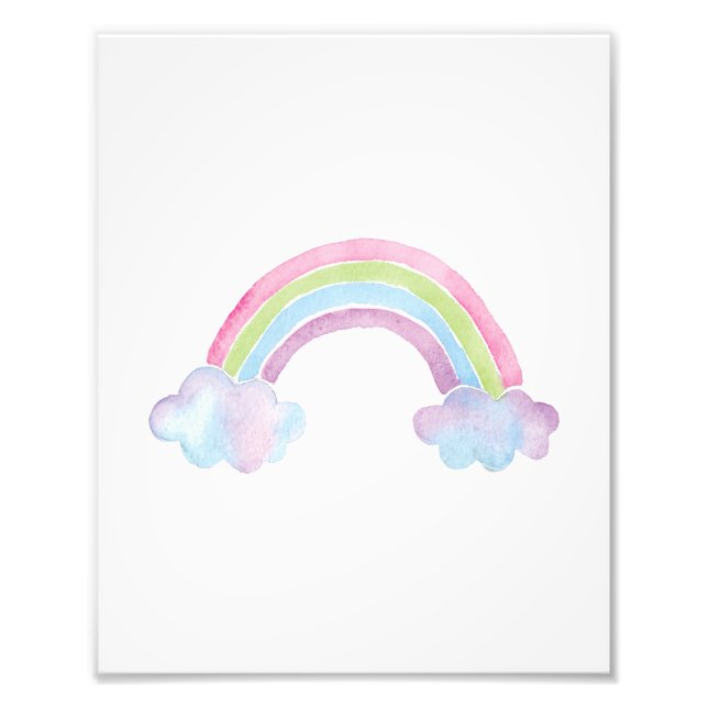 Minimalistische Wasserfarbe Regenbogen Kinder Kind Fotodruck (Vorne)