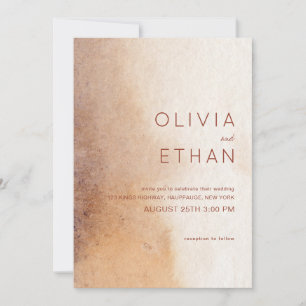 Minimalistische Wasserfarbe Rustikale Hochzeit Einladung
