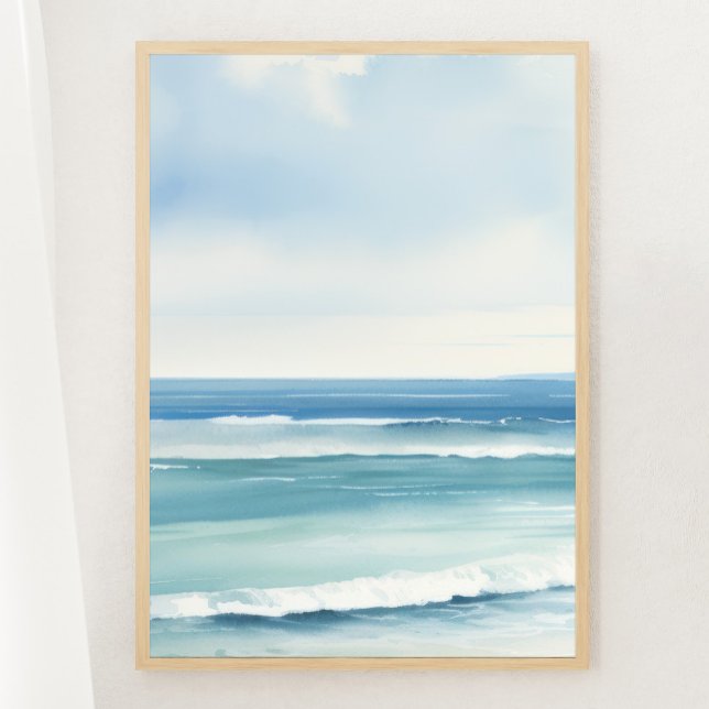 Minimalistische Wasserfarbe Seascape Druck 1 von 3 Poster (Von Creator hochgeladen)