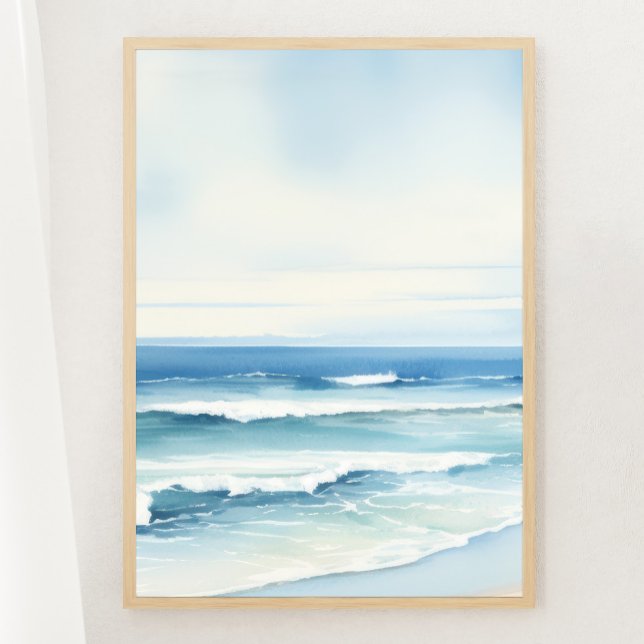 Minimalistische Wasserfarbe Seascape Druck 2 von 3 Poster (Von Creator hochgeladen)