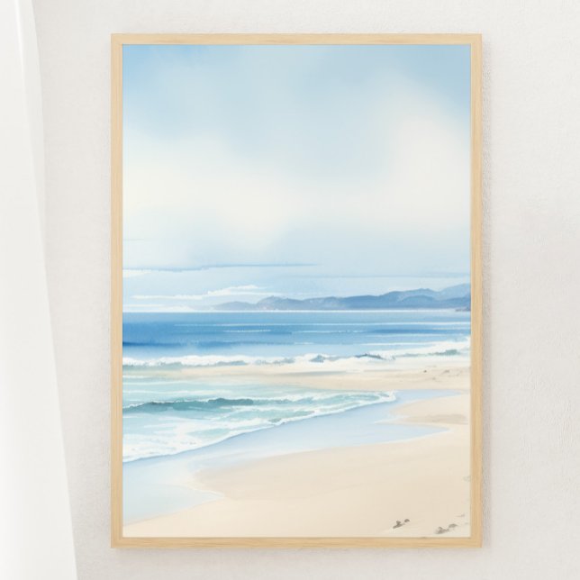 Minimalistische Wasserfarbe Seascape Druck 3 von 3 Poster (Von Creator hochgeladen)