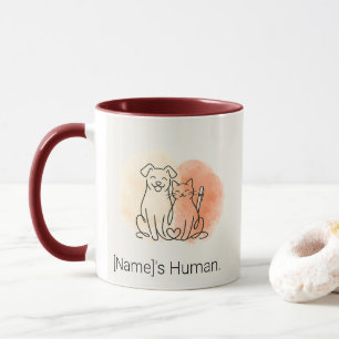 Minimalistische Wasserfarbe-Tasse mit Hund und Kat Tasse