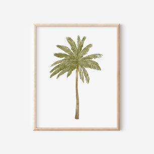 Minimalistische Wasserfarbe-Tropenpalmen-Kunst Poster