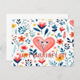 MINIMALISTISCHE WASSERFARBHERZEN FEIERTAGSPOSTKARTE