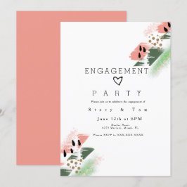 Minimalistische Watermeline Brush Engagement Party Einladung