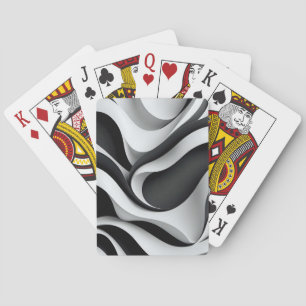 Minimalistische Wave Lines Schwarz-Weiß-Karte hint Spielkarten