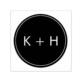 Minimalistische Wedding Monogram-Briefmarke Permastempel