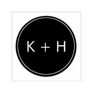 Minimalistische Wedding Monogram-Briefmarke Permastempel