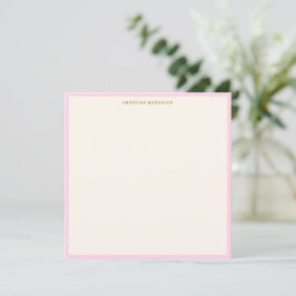 Minimalistische weiche rosa Umrandung personalisie Mitteilungskarte