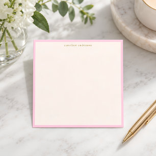 Minimalistische weiche rosa Umrandung personalisie Mitteilungskarte