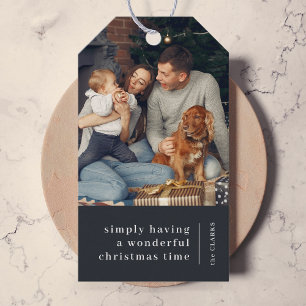 Minimalistische Weihnachten   Charcoal Gray Family Geschenkanhänger
