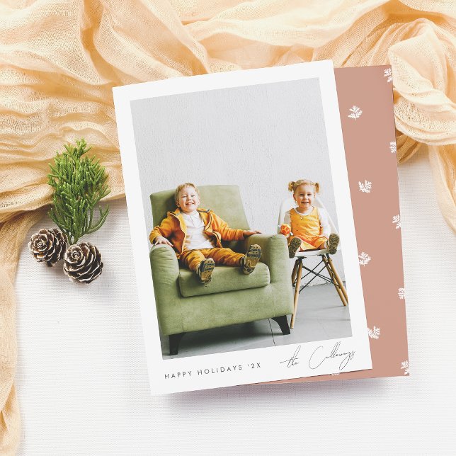 Minimalistische Weihnachten | Einfaches Skript-Fot (Card Front & Back Mock-up)