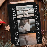 Minimalistische Weihnachten Elegante Einfache Foto<br><div class="desc">Unsere "Minimalistische Weihnachts-Elegant Simple Foto Collage Holiday Card" zeichnet mit ihrem schicken und raffinierten Design das Wesen der Urlaubssaison aus. Das klassische Schwarz-Weiß-Thema strahlt zeitlose Eleganz aus und ist somit die perfekte Wahl für eine traditionelle, aber stilvolle Weihnachtsfotokarte. Diese Karte verfügt über eine schlichte, aber schöne Collage aus Foto, mit...</div>