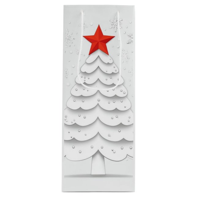 Minimalistische Weihnachten Geschenktüte Für Weinflaschen (Vorderseite)
