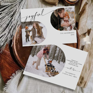 Minimalistische Weihnachten mit Fotokarte Einladung