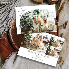 Minimalistische Weihnachten mit Fotokarte Einladung