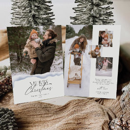 Minimalistische Weihnachten mit Fotokarte Einladung