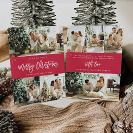 Minimalistische Weihnachten mit Fotokarte Einladung