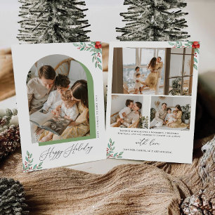 Minimalistische Weihnachten mit Fotokarte Einladung