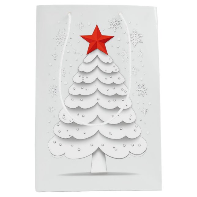 Minimalistische Weihnachten Mittlere Geschenktüte (Vorderseite)