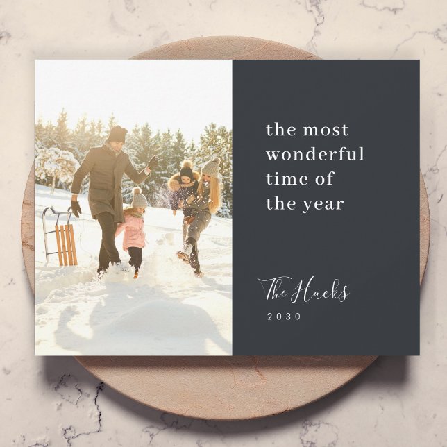 Minimalistische Weihnachten | Modernes stilvolles  (Celebrate the season with a modern "the most wonderful time of the year" photo card by Guava)