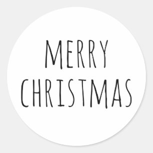 Minimalistische Weihnachten   Neutraler Feiertag Runder Aufkleber
