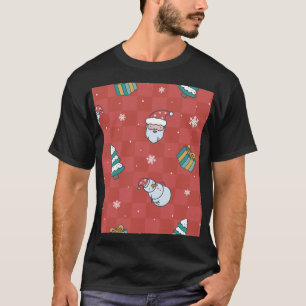 Minimalistische Weihnachten: Rotes Nahtloses Desig T-Shirt