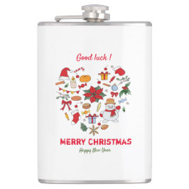 Minimalistische Weihnachten und Neues Jahr glückli Flachmann