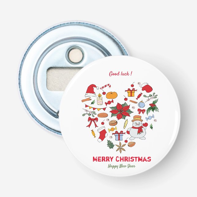 Minimalistische Weihnachten und Neues Jahr glückli Flaschenöffner (Vorderseite)