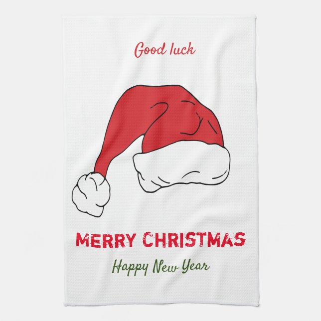 Minimalistische Weihnachten und Neues Jahr glückli Geschirrtuch (Vertikal)